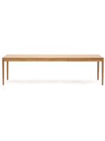 NENOL table extensible de 200x90 cm devient 280x90 cm avec placage et bois de chêne naturel massif