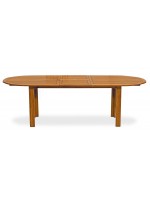 SALINA Table ovale 120x70 tout 180 cm ou 150x100 tout 200 cm en bois de keruing pour extérieur