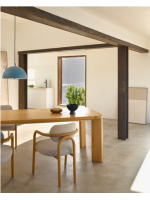 DANJON Mesa extensible de 240x100 cm pasa a 320x100 cm con chapa y madera maciza de roble natural