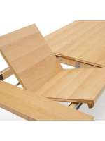 DANJON extendable table from 240x100 cm becomes 320x100 cm with veneer and solid natural oak wood