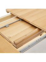 DANJON Mesa extensible de 240x100 cm pasa a 320x100 cm con chapa y madera maciza de roble natural