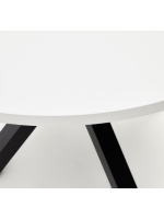 SUITE tavolo diam 120 cm piano bianco e base in metallo nero design