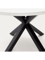 SUITE tavolo diam 120 cm piano bianco e base in metallo nero design