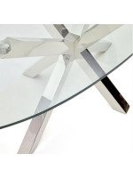 BESA Ovaler Tisch 200 x 100 cm Tischplatte aus gehärtetem Glas und Untergestell aus Edelstahl Heimdesign