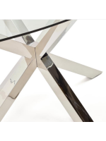 BESA Ovaler Tisch 200 x 100 cm Tischplatte aus gehärtetem Glas und Untergestell aus Edelstahl Heimdesign