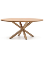 HETEL Mesa ovalada 200x100 cm tapa de madera maciza de acacia y base de acero efecto madera home design