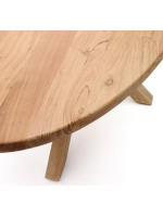 HETEL tavolo ovale 200x100 cm piano in legno massello di acacia e base in acciaio effetto legno design casa