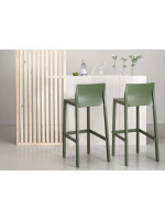 KATE sgabello h75 o h65 cm scelta colore in tecnopolimero impilabile per cucina snak bar gelaterie giardino terrazzo