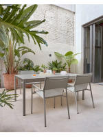BRICCO 140 oder 180 cm ausziehbarer 200 oder 240 cm in hellgrau antioxidativer Aluminiumtisch für drinnen und draußen