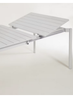 BRICCO 140 o 180 cm extensible 200 o 240 cm en aluminio antioxidante gris claro mesa para interior y exterior