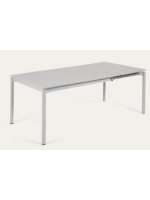 BRICCO 140 or 180 cm extendable 200 or 240 cm in light grey antioxidant aluminum table for indoor and outdoor