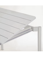 BRICCO 140 oder 180 cm ausziehbarer 200 oder 240 cm in hellgrau antioxidativer Aluminiumtisch für drinnen und draußen