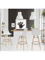 EXCEL sgabello con gambe in legno di faggio e metallo verniciato e scocca in polipropilene casa living arredamento design