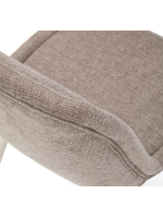 LAMPAG in ciniglia marrone chiaro e gambe in metallo beige opaco sedia design