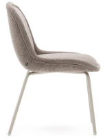 LAMPAG in ciniglia marrone chiaro e gambe in metallo beige opaco sedia design