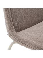 LAMPAG in ciniglia marrone chiaro e gambe in metallo beige opaco sedia design