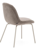 LAMPAG in ciniglia marrone chiaro e gambe in metallo beige opaco sedia design