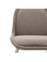 LAMPAG in ciniglia marrone chiaro e gambe in metallo beige opaco sedia design