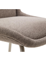 LAMPAG stool h 65 cm in chenille choice of color and matt beige metal legs