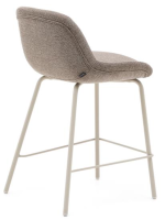 LAMPAG Taburete h 65 cm en chenilla color a elegir y patas de metal beige mate