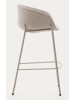 ESTERE sgabello h seduta 75 cm in ciniglia beige e gambe in metallo beige design casa contract