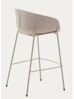 ESTERE sgabello h seduta 75 cm in ciniglia beige e gambe in metallo beige design casa contract