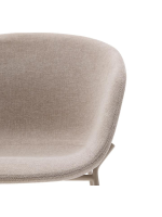 ESTERE sedia con braccioli in ciniglia beige e gambe in metallo beige poltroncina di design