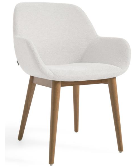 CLEM scelta colore in tessuto sedia con braccioli gambe in frassino scuro design casa poltroncina