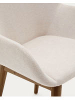 CLEM scelta colore in tessuto sedia con braccioli gambe in frassino scuro design casa poltroncina