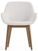 CLEM scelta colore in tessuto sedia con braccioli gambe in frassino scuro design casa poltroncina