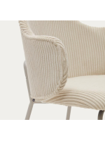 BISQUIT in beige großem Cord und beige Metallbeinen Stuhl mit Armlehnen Home Living