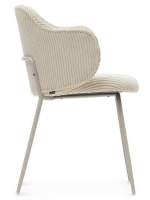 BISQUIT in beige large corduroy and beige metal legs chair with armrests home living