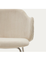 BISQUIT in beige großem Cord und beige Metallbeinen Stuhl mit Armlehnen Home Living