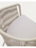ATENE in ecru synthetic rope with galvanized steel legs and seat cushion for chair with armrests