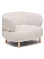SHASOW en tejido antimanchas y sillón de diseño con patas de madera