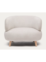 SHASOW en tejido antimanchas y sillón de diseño con patas de madera