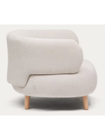 SHASOW en tejido antimanchas y sillón de diseño con patas de madera
