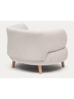 SHASOW en tejido antimanchas y sillón de diseño con patas de madera