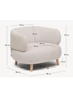 SHASOW en tejido antimanchas y sillón de diseño con patas de madera