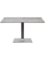 NATURAL TIFFANY 60x40 base in polished or satin stainless steel and column in solid wenge wood for bars restaurants