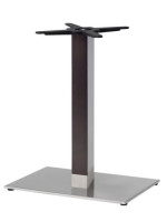 NATURAL TIFFANY Piétement 60x40 en acier inoxydable poli ou satiné et colonne en bois massif wengé pour bars restaurants