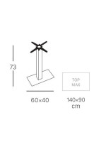 TIFFANY Base h 73 en inox satiné ou poli pour plateau de table chalet restaurant glacier
