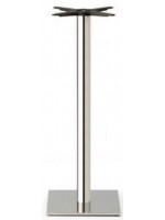 TIFFANY columna redonda h 109 en acero inoxidable pulido o satinado base cuadrada mesa bar chalet restaurantes heladerías