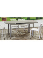 GINEVRA 140x75 extendable table 180 scratch-resistant glass top painted metal structure color choice