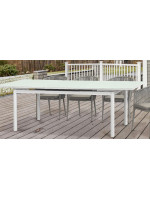 ODEA Extendable table top in scratch resistant tempered glass and painted aluminum structure