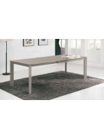 TANIM bianco o tortora 140x90 allungabile 230 cm in cristallo e struttura in metallo verniciato tavolo design