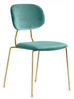 CADA velvet chair, 80's color choice with gold metal structure