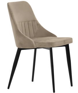 CHESTER color choice in velvet and black metal legs design chair
