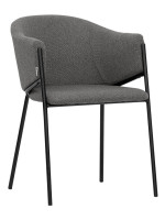 AMORY choice of color in fabric and black metal structure chair with armrests design home
