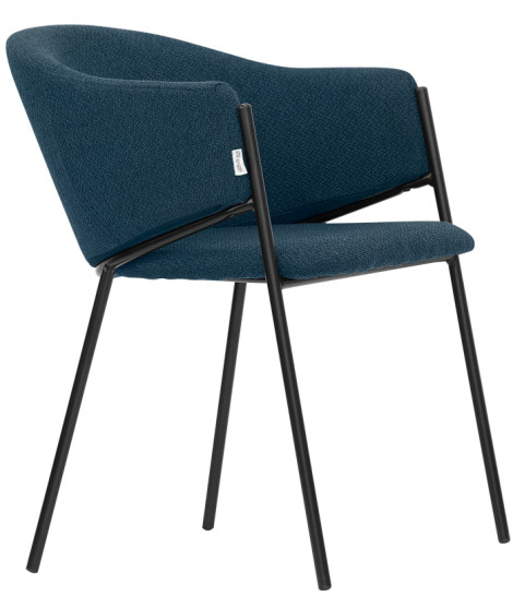 AMORY coloris au choix en tissu et structure métal noir chaise avec accoudoirs design home